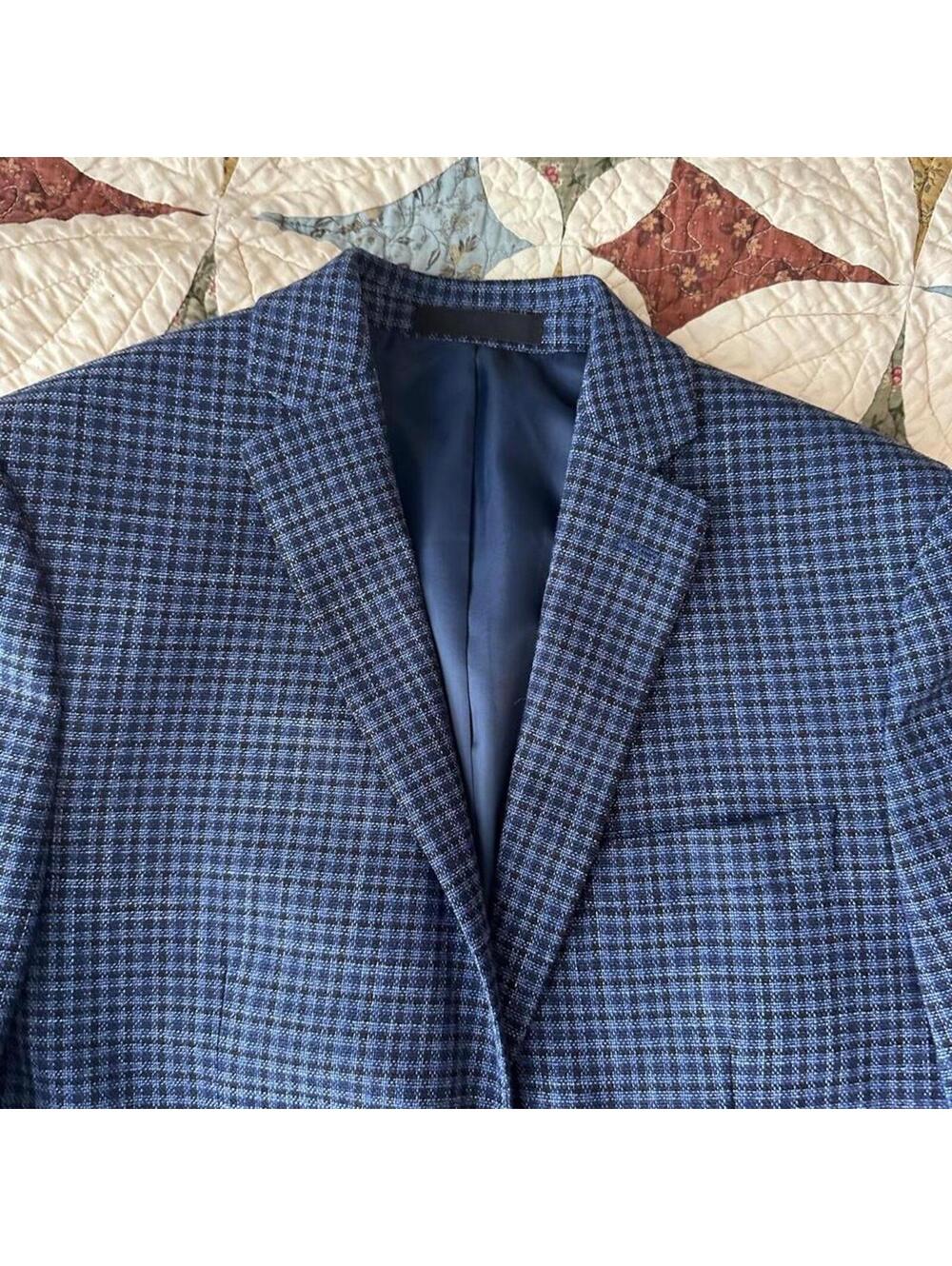 Ralph Lauren blue checkered plaid blazer Size XS office preppy professional - Picture 2 of 4